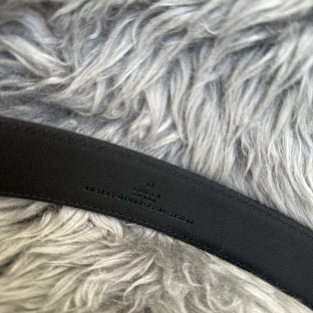 GUCCI leather belt with web - Picture 4 of 4